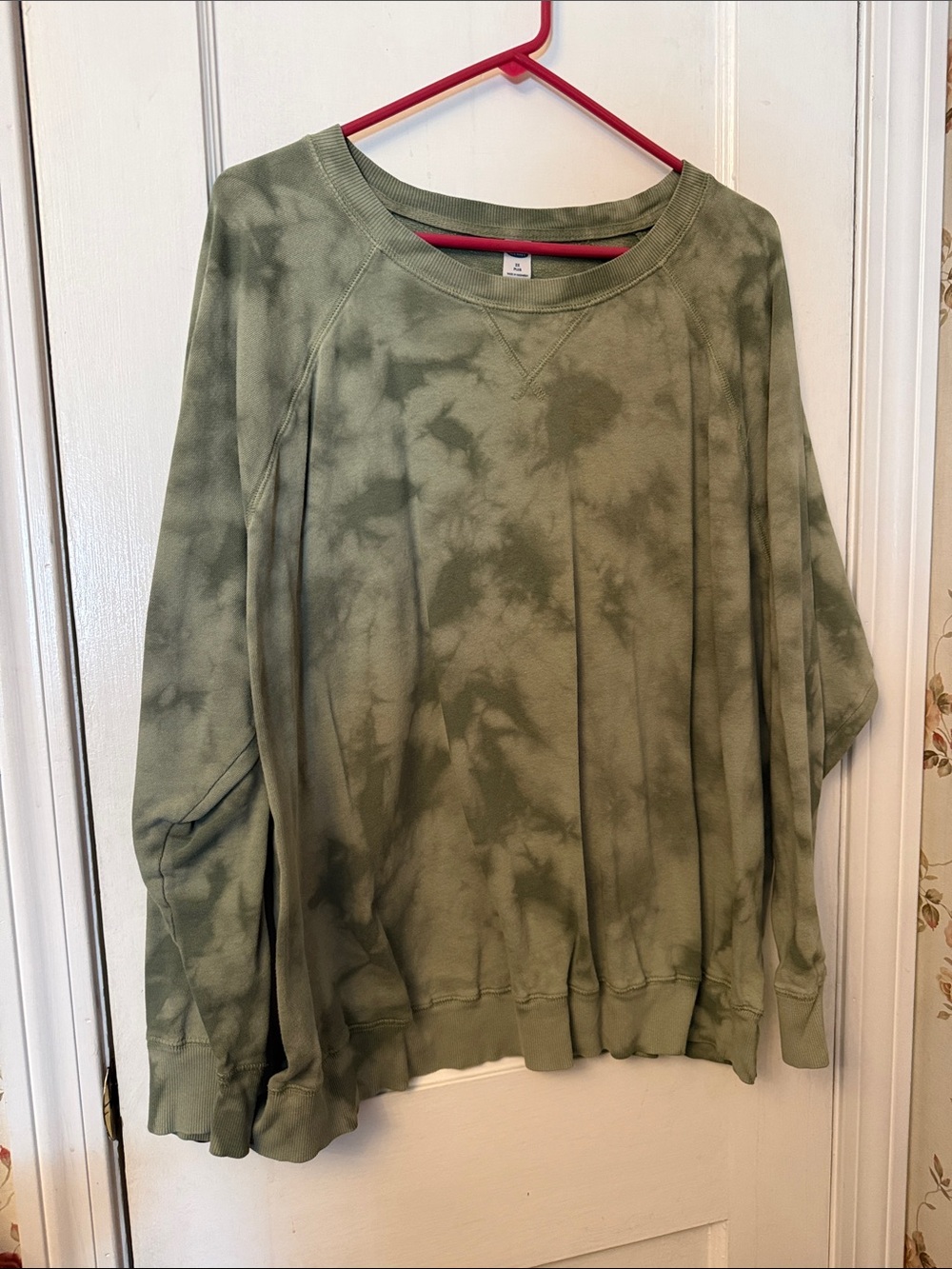 💚 Old Navy Olive Green Tie-Dye Crewneck Sweatshirt Sz 2X